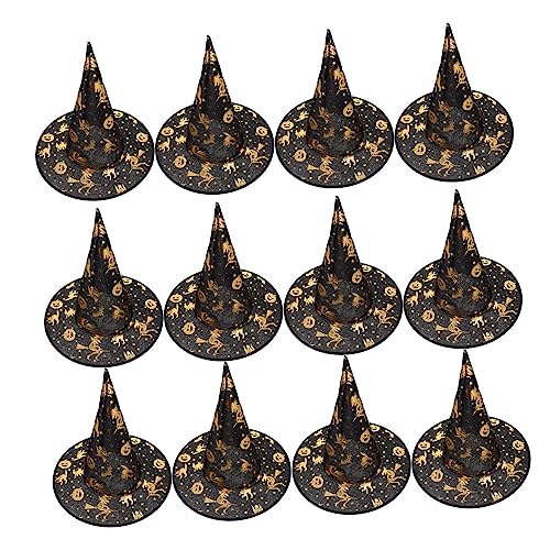 Warmhm 12 Stück Teiliges Halloween Hexenhut Spitze Partyhüte für Damen und Strapazierfähiges Material Einzigartiges Design für Kostüm und Karnevalspartys Warmhm 12 Stück Teiliges Halloween Hexenhut Spitze Partyhüte für Damen und Strapazierfähiges Material Einzigartiges Design für Kostüm und Karnevalspartys von Warmhm