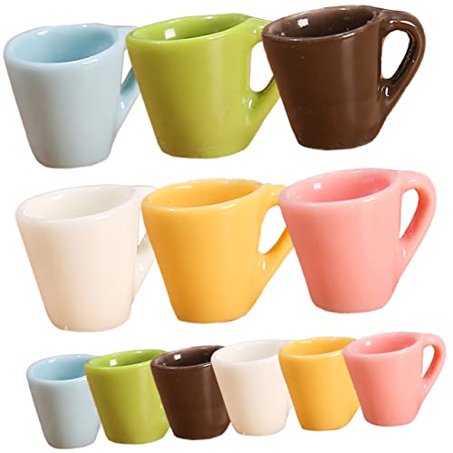 Warmhm 12 Stück Teiliges Kaffeetassen für Puppenhaus Resinschalen Farben Dekorationszubehör für Rollenspiele und DIY Projekte von Warmhm