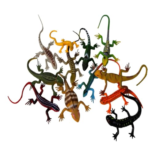 Warmhm 12 Stück Teiliges Realistischer Echsen Spielzeuge Simulierte Reptilienfiguren für Kreatives und Lernförderung Garten und Partydekoration von Warmhm