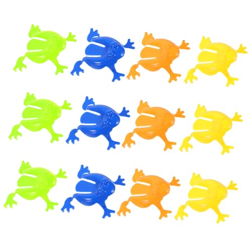 Warmhm 12 Stück Teiliges Sprungfrosch Spielzeugset Bunte Hüpfende Fingerdrückspielzeuge für Geburtstagsgeschenk für Jungen und Mädchen Fördert Spielerisches Lernen und Soziale Interaktion von Warmhm