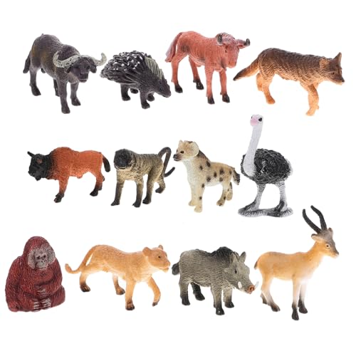 Warmhm 12 Stück Teiliges von Tierskulpturen Realistische Afrikanische Wildtiere Figuren für Deko und Lernspielzeug Miniaturgärten und von Warmhm
