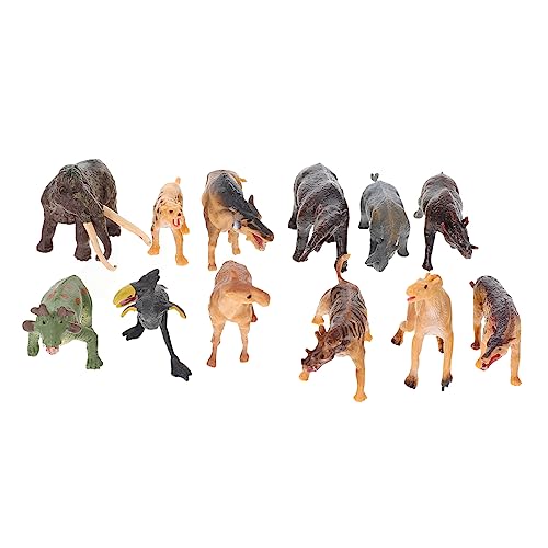 Warmhm Wildtier-Spielzeug-Set 12-teilig Tierfiguren Lernspielzeug Sicheres Robustes Spielzeug Für Kleinkinder Heimdekoration von Warmhm