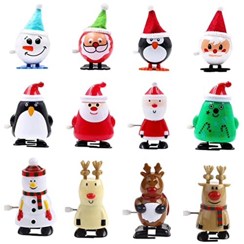 Warmhm 12 Stück Weihnachtliche Aufziehspielzeuge Lustige Santa Figuren für Kreative Weihnachtsdeko und Partyspielzeug für Festliche Feiern und Scherzartikel von Warmhm