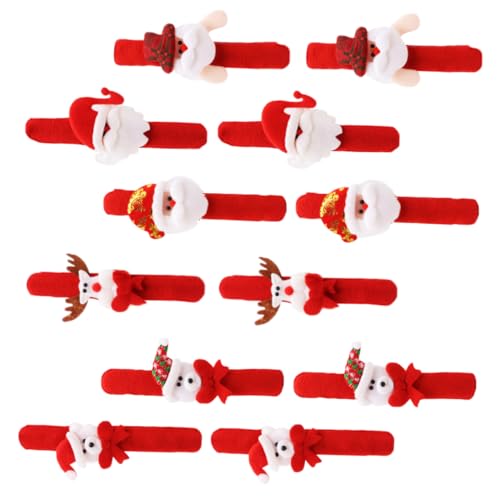 Warmhm 12 Stück Weihnachts Slap Armbänder für Lustige Party Mitgebsel mit Weihnachtsdesign für Festlichkeiten und von Warmhm