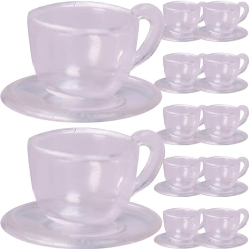 Warmhm 12Sätze Tee Set für Puppenhaus Teiliges Set mit Transparenten Tassen und Untertassen für Kreative Mikroszenen und Puppenhaus Dekoration Warmhm 12Sätze Tee Set für Puppenhaus Teiliges Set mit Transparenten Tassen und Untertassen für Kreative Mikroszenen und Puppenhaus Dekoration von Warmhm