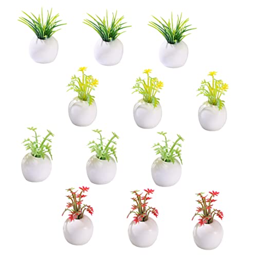 Warmhm 12Stücke Topfpflanzen Teiliges Bonsai Modell für Puppenhaus Dekoration Künstliche Sukkulenten Home Ornament Kreative Mikrolandschaftsgestaltung von Warmhm