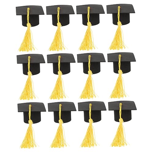 Warmhm 12er Set Mini Doktorhut Kuchen Topper & Weinstopper – Abschlussfeier Deko Für Graduation Party - Tortendekoration Und Flaschenverschluss - Perfekt Für Feiern Und Festliche Anlässe von Warmhm