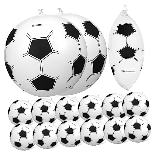 Warmhm 15 Stück Fußball aufblasbarer Wasserball 15St strandball aufblasbar pufferball swimmingpool Schwimmbad federnd Fußball Strandbälle Aufblasbarer Ball für den Strand PVC von Warmhm