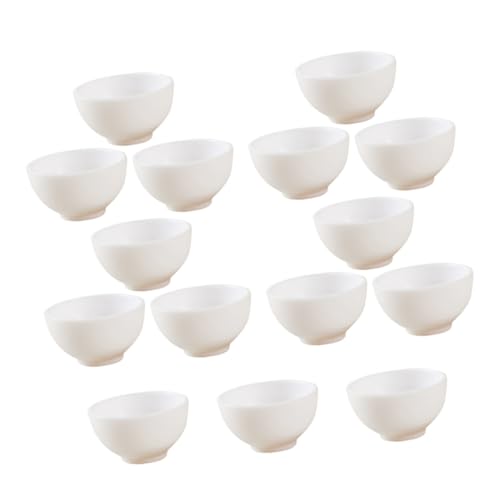Warmhm 15 Stück Mini-Bowl-Modell klein Miniaturen Dekoration Gericht Schüsseln winzige Hausschüssel Miniatur-Schüssel Mini-Hausküchenschüssel winzige Schalen Plastik Weiß von Warmhm