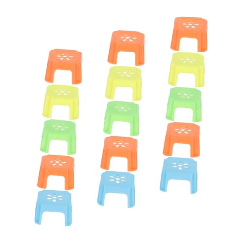 Warmhm 15 Stück Mini-mikrohocker Puppenwagen Miniaturen Puppenhaus Miniaturstühle Tisch Puppenstuben-esszimmerstühle Häuser Miniatur-puppenstuhl Mini- Mini-Sachen Puppenmöbel Plastik von Warmhm