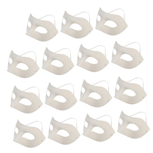Warmhm 15 Stück Zellstoffmaske Selber Machen Weiße Maskerade Karton Weiße Halbmasken Leere Halbmasken Papier Zum Basteln Katzenmasken Schlichte Tiermasken Für Erwachsene Maskerade Masken von Warmhm