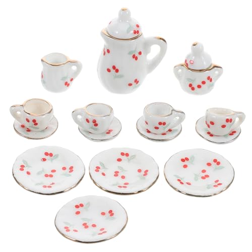 Warmhm 15 Teiliges Set Mit Miniatur Lebensmitteln Und Spielzeuggeschirr Teetassen Teetellern Mini Lebensmittelspielzeug Miniatur Dekorationen Puppenhaus Küchenzubehör von Warmhm