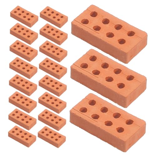 Warmhm 150 Stück Mini-bausteinmodell Puppenhausbauzubehör Ziegel Für Den Garten Gefälschter Ziegelstein Vollziegel Kleine Ziegelsteine Ziegel Für Die Landschaftsgestaltung Ton Brown von Warmhm