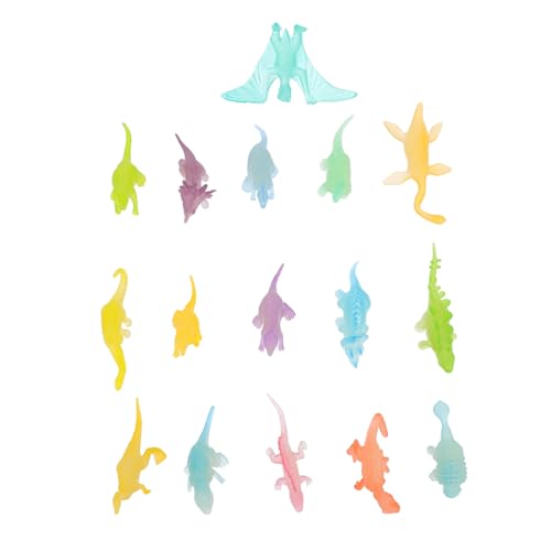 Warmhm 16 Stück Luminous Dinosauren Set Dinosaurier Figuren aus Umweltfreundlichem für Geburtstagsfeiern Sandbox Spiele und Puppendekoration von Warmhm