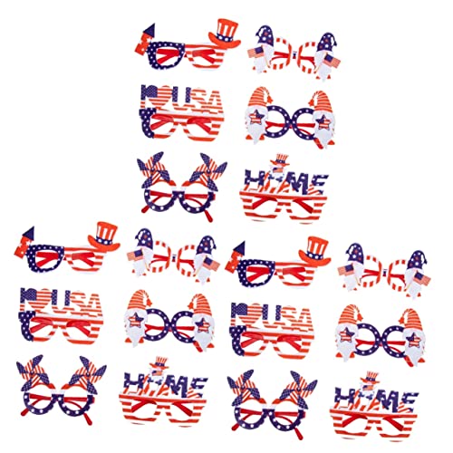 Warmhm 18 Stck. Teiliges Patriotische Partybrillen aus Witzige Independence Day Brillen für Erwachsene Glatte Oberfläche Modisches Design für Feier und von Warmhm