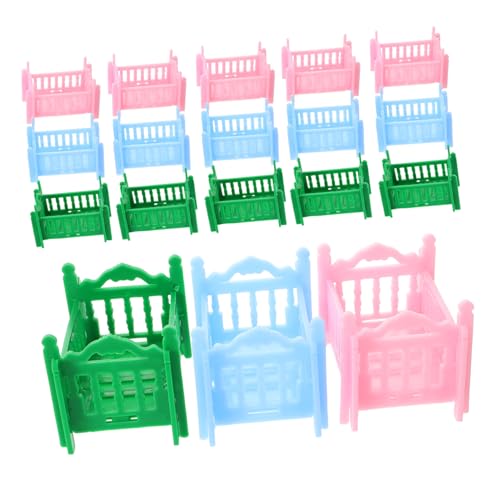 Warmhm 18 Stück Miniatur Puppenbett Möbelset für Rollenspiele Süße Kleine Bettaccessoires für Puppenstuben und Kinderzimmerdekorationen von Warmhm