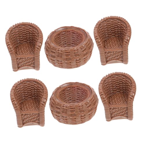 Warmhm 1Satz Gartenmöbel Set Resin Teiliges Zubehör für Puppenhaus und Fairy Garden Verspielte Dekoration mit Feinen Details für DIY Projekte und Einzigartige von Warmhm