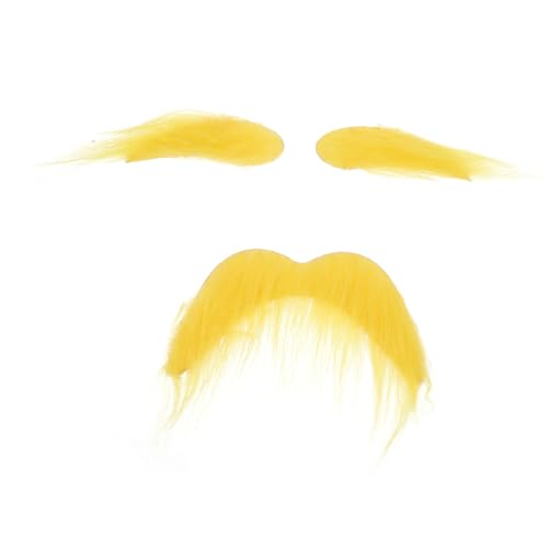 Warmhm 1Satz Gelbes Kostümzubehör mit Selbstklebendem Schnurrbart und Augenbrauen für Männer und Frauen Authentischer Opa Look für Halloween Mottopartys und Auftritte Wiederverwendbar Warmhm 1Satz Gelbes Kostümzubehör mit Selbstklebendem Schnurrbart und Augenbrauen für Männer und Frauen Authentischer Opa Look für Halloween Mottopartys und Auftritte Wiederverwendbar von Warmhm
