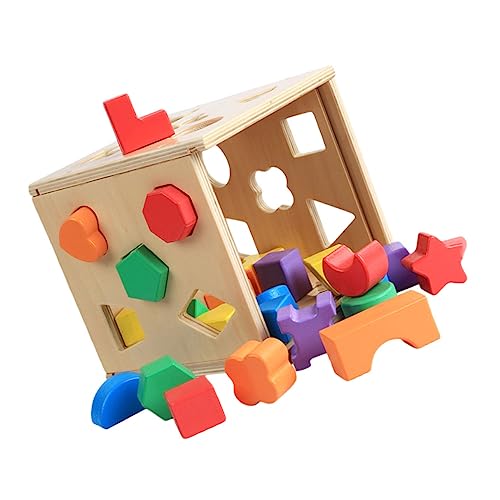 Warmhm 1Satz Geometrisches Formen Matching Spielzeugset Aus Holz Intelligentes Farbsortierspielzeug Für Pädagogisches Montessori Für Frühe Bildung Und Hand Augen Koordination von Warmhm