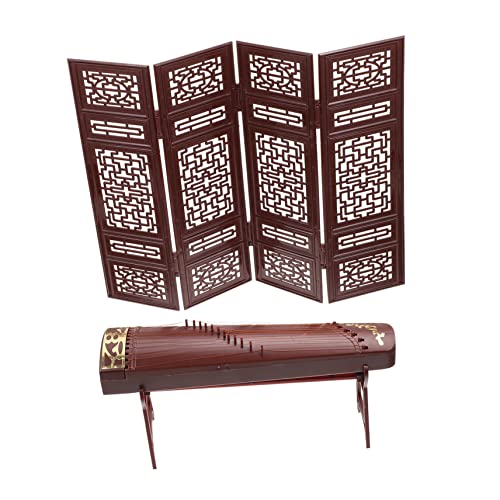 Warmhm Miniatur Möbel mit Kleiner Guzheng und Bildschirm Retro Puppenhaus Zubehör für Kinder Heim Desktop Ornament 2 Stück Cosplay Spielzeug Warmhm Miniatur Möbel mit Kleiner Guzheng und Bildschirm Retro Puppenhaus Zubehör für Kinder Heim Desktop Ornament 2 Stück Cosplay Spielzeug von Warmhm