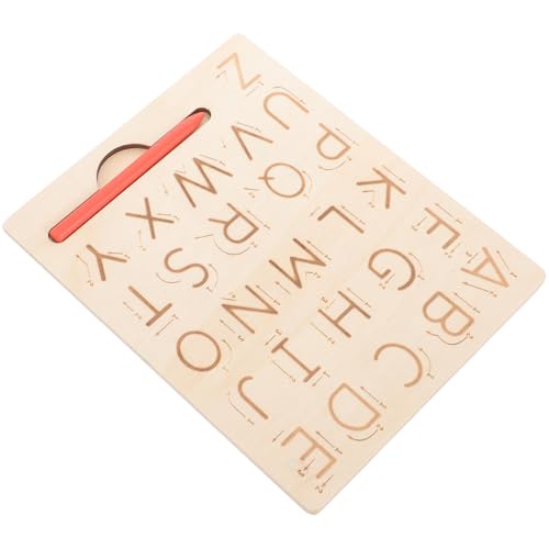 Warmhm 1Satz Holz Schreibübungstafel Doppelseitig für Montessori Lernspielzeug mit Alphabet und Kreatives Übungsbrett für Vorschulkinder Schreibfähigkeiten von Warmhm