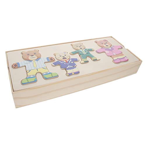 Warmhm 1Satz Holzrätselspielzeug für Lernpuzzle mit Tierwechselkleidung Pädagogisches Montessori Cartoon Design Fördert Hand Auge Koordination und Kreativität für Kleinkinder von Warmhm