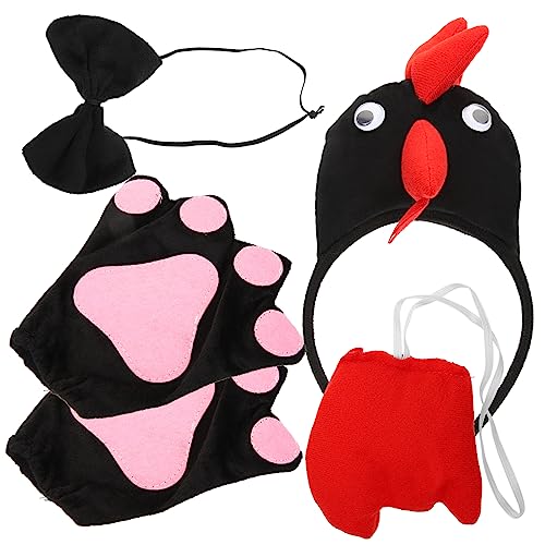 Warmhm 1Satz Hühnchen Kostüm Set für Haarband Fliege Osterfeiern Halloween Cosplay Lustiges Hühnerzubehör für Jungen Warmhm 1Satz Hühnchen Kostüm Set für Haarband Fliege Osterfeiern Halloween Cosplay Lustiges Hühnerzubehör für Jungen von Warmhm
