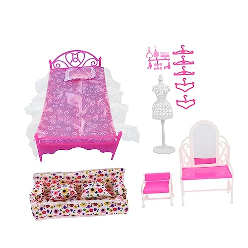 Warmhm 1Satz Mini Möbel Für Puppenhaus Mini Dressing Mit Zubehör Szenenlayout Verzierung Für Große Puppen Puppenhaus Zubehör Für Kreative Rollenspiele von Warmhm