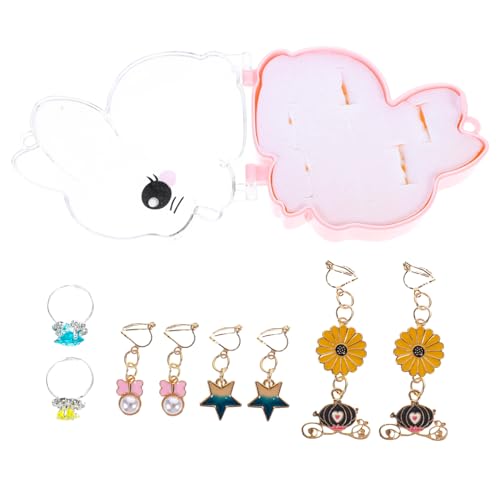 Warmhm 1Satz Ohrclips Set für Kleine Niedliche Schmuckstücke ohne Piercing mit Ringen für Prinzessinnenpartys Geburtstage Weihnachten und Bequem von Warmhm