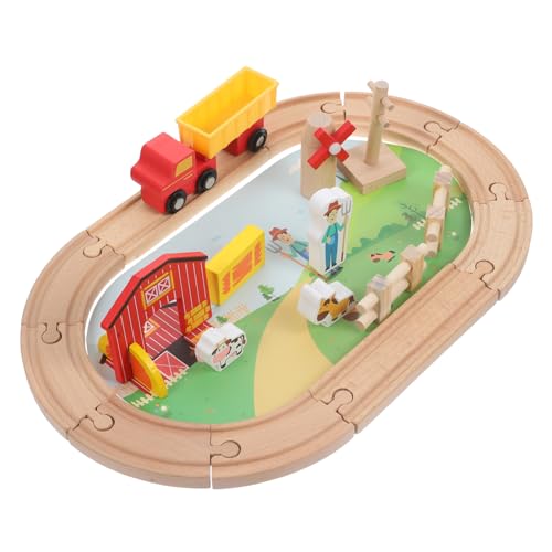 Warmhm 1Satz Teiliges Holzspielzeug Mit Themen Lernspielzeug Für Kleinkinder Eisenbahnset Mit Tieren Für Ab Jahren Pädagogisches Motorik Und Kognitiven von Warmhm