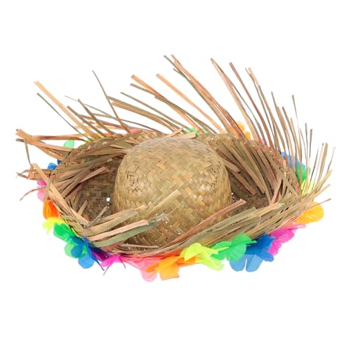 Warmhm Hawaiianischer Stroh Hut mit Blumenmotiv für Männer Faltbarer Hut Stroh für Strandpartys und Hawaii Kostüme Warmhm Hawaiianischer Stroh Hut mit Blumenmotiv für Männer Faltbarer Hut Stroh für Strandpartys und Hawaii Kostüme von Warmhm