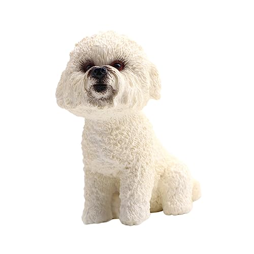 Warmhm 1Stück Mini Figur Realistisches Hundemodell Aus Hochwertigem Material Für Stilvolle Desktop Dekoration Für Zuhause Büro Und Auto Beige Standfest Und Langlebig von Warmhm