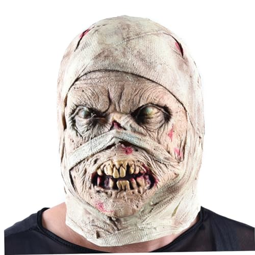 Warmhm 1stk Horrormasken Aus Latex Latex-horror Zombie Haut Beängstigend Voller Kopf Gruselmasken Für Erwachsene Zombie Zombie-mumienmaske Schmücken Halloween von Warmhm