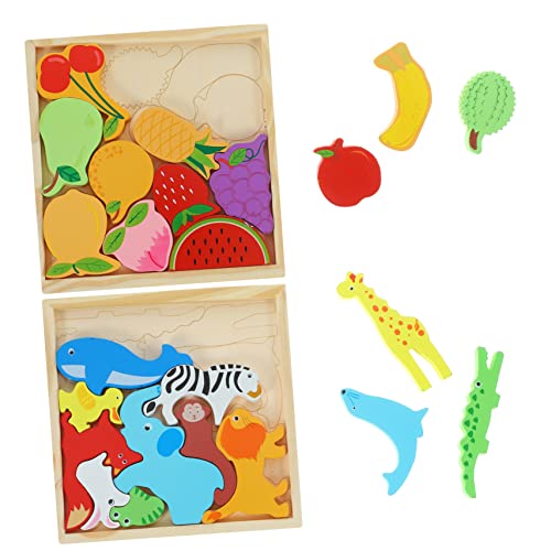 Warmhm 2 Kartons Holzpuzzle für Pädagogisches Lernspielzeug für Kleinkinder Interaktives Puzzle mit Waldtieren und Früchten Sicheres und Unterhaltsames für Jungen Warmhm 2 Kartons Holzpuzzle für Pädagogisches Lernspielzeug für Kleinkinder Interaktives Puzzle mit Waldtieren und Früchten Sicheres und Unterhaltsames für Jungen von Warmhm