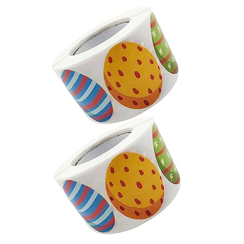 Warmhm 2 Rollen Osterei-Aufkleber Aufkleber Stickers for Sticker für geldgeschenke verpacken Ostern osterneier schulzeug DIY-Bänder Bänder für Ostern klebebänder von Warmhm