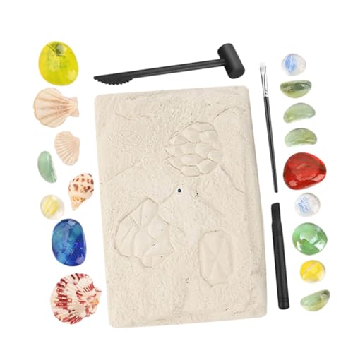 Warmhm 2 Sätze Archäologisches fossiles Archäologisches für emuliertes Edelsteinspielzeug kreatives Kindergrabspielzeug Rock Kit für Gips Weiß von Warmhm