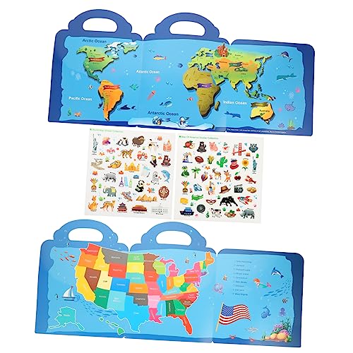 Warmhm 2 Sätze Aufkleberszenen Buch wiederverwendbares Stickerbuch Wiederverwendbare Stickerbücher für Kleinkinder Stickers Book Wasserdichter Verbund-PVC-Aufkleber von Warmhm