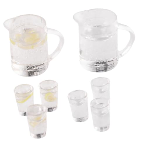 Warmhm 2 Sätze Essen und mit kochendem Wasser Flasche puppenhaus wasserkocher Getränke miniaturfiguren miniaturen Figuren Miniatur-Wasserlimonade Küche Geschirr Harz von Warmhm