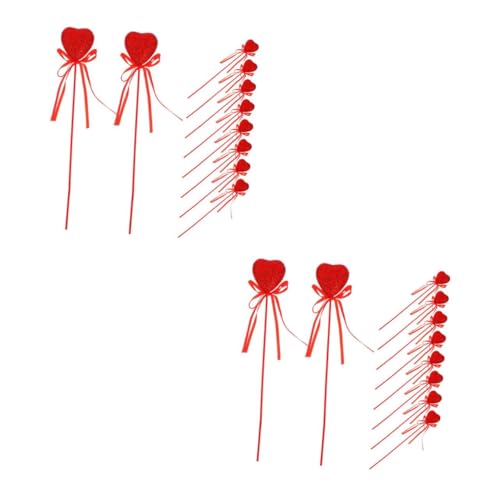 Warmhm 2 Sätze Liebe Stecklinge Glitzer-herz-mittelstück Valentinsdekorationen Valentinstag Picks Valentinstag- Valentinstagstämme Valentinstagherzen Glitzern Rot Schaum 10 Stück * 2 von Warmhm