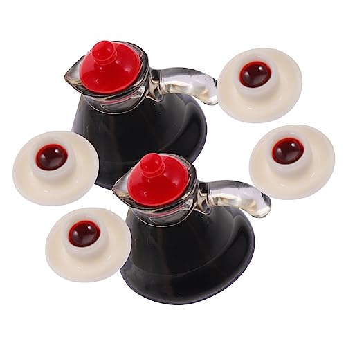 Warmhm 2 Sätze Mini-Kaffeekanne Miniatur Dollhouse playmobile puppenhauszubehör minikaffeemaschine Mini Kaffeekanne wasserkocher kaffeetassen Mini-Hausmöbel-Stütze kleine Kaffeekanne Harz von Warmhm