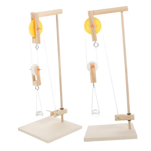 Warmhm 2 Sätze Physik Flaschenzug Bausatz DIY Modellset für Schüler Pädagogisches Wissenschaftslernspielzeug Robustes Experimentierwerkzeug zum Physikunterricht und Mechanische von Warmhm