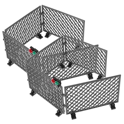 Warmhm 2 Sätze Schutzhäuser Themenspielzeug Tisch Kinderspiele Miniaturszene Szene Kind Zaun Spielset Spielzeugzäune für Spiele für Zaun Bauenszene Abs Grey von Warmhm