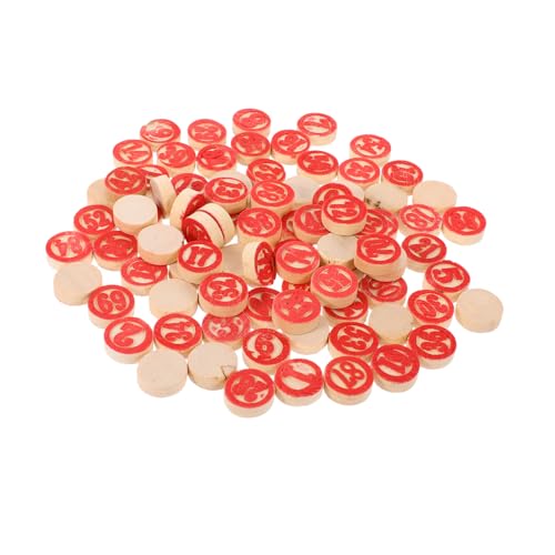 Warmhm 2 Sätze Stück Digitale Schachfigur groß für Bausätze Zahlen Spiel serviert Kind Schach Ersatz Schachbrett Schach Holz rot von Warmhm