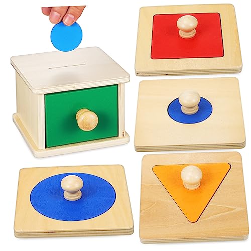 Warmhm 2 Satz Holzspielzeug für Kleinkinder Geometrische Puzzle Box mit Münzen Montessori Lernspielzeug zur Kognitiver Fähigkeiten und Hand Augen Koordination für Jungen und Ab Jahr Warmhm 2 Satz Holzspielzeug für Kleinkinder Geometrische Puzzle Box mit Münzen Montessori Lernspielzeug zur Kognitiver Fähigkeiten und Hand Augen Koordination für Jungen und Ab Jahr von Warmhm