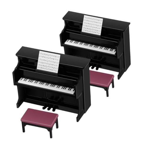 Warmhm 2 Sets Miniatur-puppenhaus-Klavier Und Hocker-Set Mit Musikpartitur, Miniatur-puppenhaus-Instrument, Kleines Kleines Klavierinstrument Warmhm 2 Sets Miniatur-puppenhaus-Klavier Und Hocker-Set Mit Musikpartitur, Miniatur-puppenhaus-Instrument, Kleines Kleines Klavierinstrument von Warmhm
