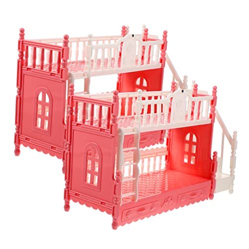 Warmhm 2 Sets Puppen Etagenbett Etagenbetten Etagenbett Modell Miniatur Etagenbett Puppen Mini Modelle Mini Etagenbett Mini Schmuck Mini Hausbett Miniatur von Warmhm