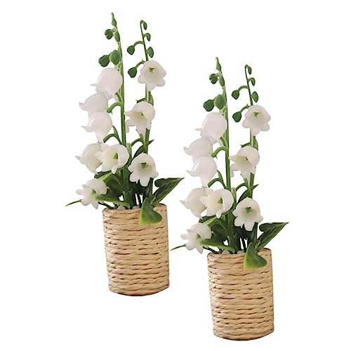 Warmhm Miniatur-Bonsai-hyazinthe Künstliche 2 Grüne Mini-topfpflanzen Zur Szenendekoration von Warmhm