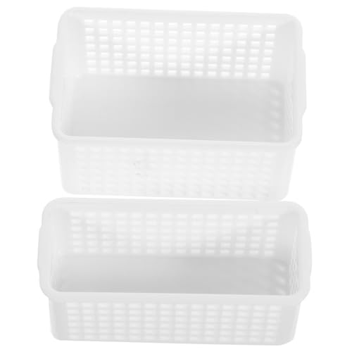 Warmhm 2 Stück Aufbewahrungskorb ablagekörbe Toy bisschen kucheltier Weiden Puppe Würfel Babyspeicherkorb Deckenkorb deko Miniaturkorb zum Basteln Mini-Korbverzierung PVC Weiß von Warmhm