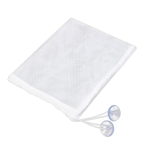 Warmhm 2 Stück Aufbewahrungstasche für Badespielzeug Hängende Netztasche mit Saugbecher für Bad und Badezimmer Weiß für Organisation von Warmhm