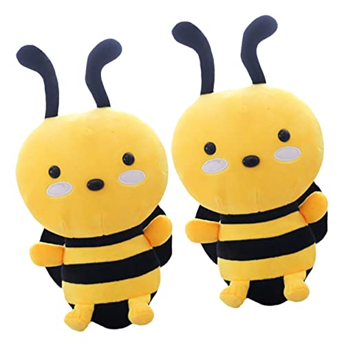 Warmhm 2 Stück Bienenpuppe Stoffpuppe Frösche Plüschhase Welpe Für Fleißige Bienen Bienendecke Ausgestopftes Seehundkissen Füllung Bär Auto Ornament Gelb Pp Baumwolle von Warmhm